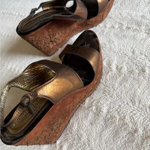 Donald J. Pliner Metallic Bronze Wedges